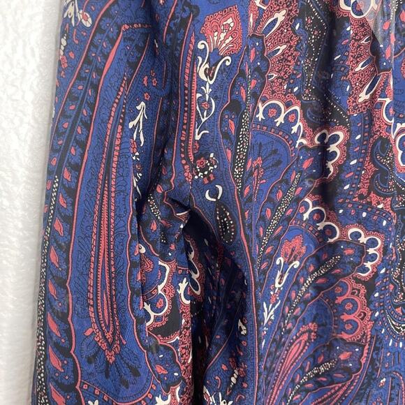 Paraphrase Women Top Size S Multicolored Paisley 3/4 Sleeve Semi Sheer Blouse - Picture 11 of 11